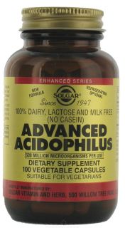 Solgar   Advanced Acidophilus   100 Vegetarian Capsules