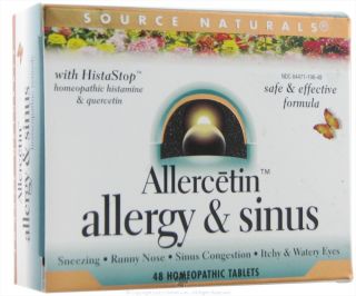 Source Naturals   Allercetin Allergy & Sinus With HistaStop   48 Tablets