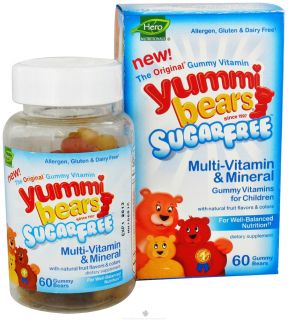 Hero Nutritional Products   Yummi Bears Childrens Multi Vitamin & Mineral Sugar Free   60 Gummies