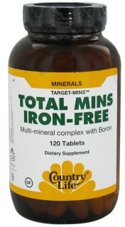 Country Life   Target Mins Total Mins Multi Mineral Complex with Boron Iron Free   120 Tablets