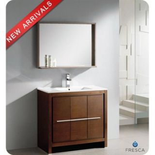 Fresca Allier 36 Wenge Brown Modern Bathroom Vanity with Mirror