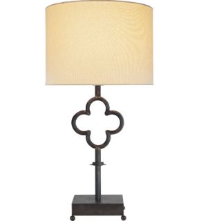 Suzanne Kasler Quatrefoil 1 Light Table Lamps in Aged Iron With Wax SK3500AI L
