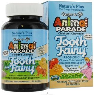 Natures Plus   Animal Parade Tooth Fairy Childrens Probiotic Natural Vanilla Flavor   90 Chewable Tablets