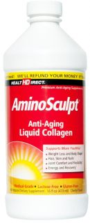 Health Direct   AminoSculpt Anti Aging Collagen Original Patented Liquid Formula Cherry Flavor   16 oz.