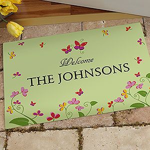 Personalized Family Doormats   Floral Welcome