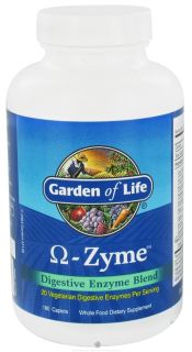 Garden of Life   Omega Zyme Digestive Enzyme Blend   180 Vegetarian Caplet(s)
