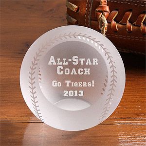 Personalized All Star Engraved Crystal Baseball