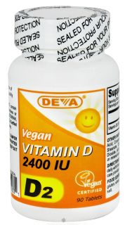Deva Nutrition   Vegan D2 Vitamin D 2400 IU   90 Tablets