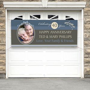 Personalized Anniversary Party Banner with Photo