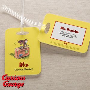 Personalized Kids Luggage Tags   Curious George