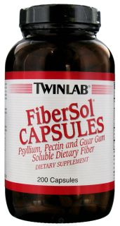 Twinlab   FiberSol Soluble Dietary Fiber   200 Capsules