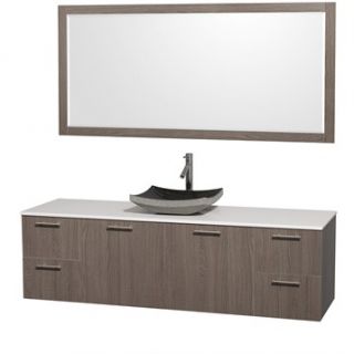 Amare 72 Wall Mounted Single Bathroom Vanity Set with Vessel Sink by Wyndham Co