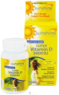 NutritionWorks   Sunshine Super Vitamin D 5000 IU   30 Tablets