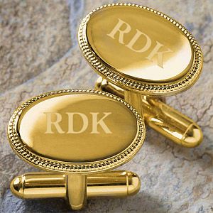 Personalized Gold Cuff Links   Monogram Elite Collection