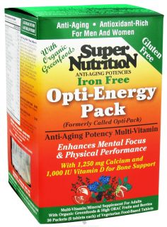 Super Nutrition   Opti Energy Pack Iron Free   30 Packet(s) formerly Opti Pack