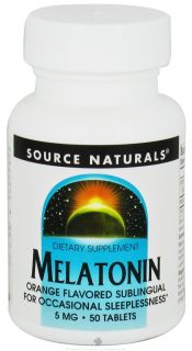 Source Naturals   Melatonin Sublingual Orange 5 mg.   50 Tablet(s)