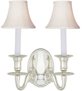 E.F. Chapman Grosvenor 2 Light Wall Sconces in Polished Silver CHD1139PS