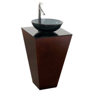Esprit Custom Bathroom Pedestal Vanity Set by Wyndham Collection   Espresso w/ S