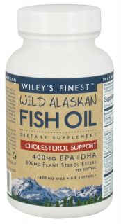 Wileys Finest   Wild Alaskan Fish Oil 400mg EPA + DHA   60 Softgels DAILY DEAL