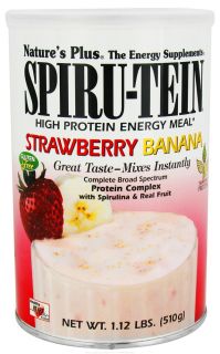 Natures Plus   Spiru Tein High Protein Energy Meal Strawberry Banana   1.12 lbs.