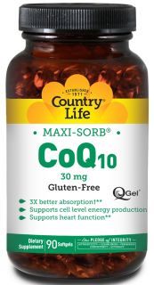 Country Life   Maxi Sorb CoQ10 Q Gel 30 mg.   120 Softgels