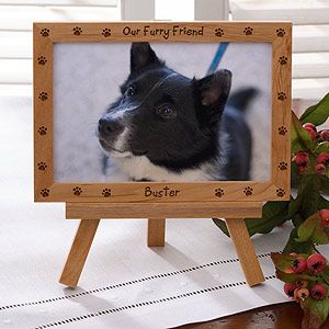 Engraved Wood Personalized Pet Picture Frame   Furry Friend