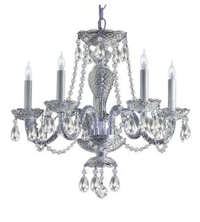 Traditional Crystal 5 Light Chandeliers in Polished Chrome 5045 CH CL SAQ