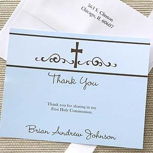 Religious Prayer Boys Personalized Thank You Note Cards