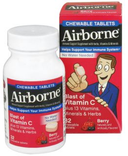 Airborne   Chewable Immune Support Berry   32 Chewable Tablets