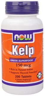 NOW Foods   Kelp Iodine Vegetarian 150 mcg.   200 Tablets