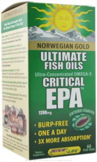 ReNew Life   Norwegian Gold Ultimate Fish Oil Critical EPA 1200 mg.   60 Softgels