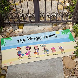 Large Personalized Beach Vacation Family Doormat