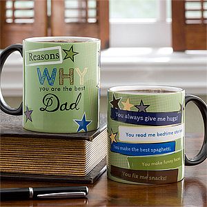 Personalized Coffee Mugs   Reasons Youre The Best   Black Handle