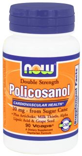 NOW Foods   Policosanol from Sugar Cane 20 mg.   90 Vegetarian Capsules