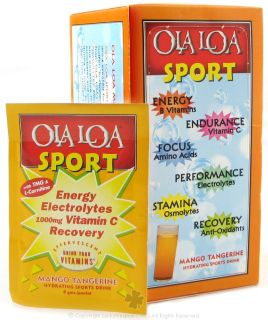 Ola Loa   Sport Effervescent Vitamin Drink Mango Tangerine   30 x 8g Packets