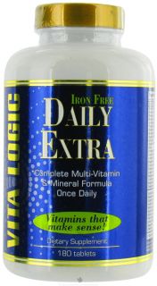 Vita Logic   Daily Extra Iron Free Complete Multi Vitamin & Mineral Formula Once Daily   180 Tablets