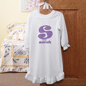 Personalized Kids Nightgown   Alphabet Name Design