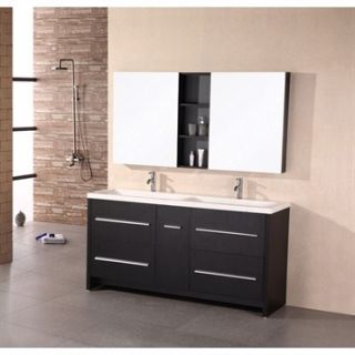 Design Element Designers Pick 63 Double Bathroom Vanity   Espresso