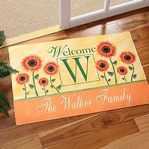 Personalized Summer Door Mats   Sunflowers