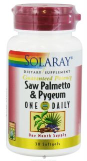 Solaray   Guaranteed Potency Saw Palmetto & Pygeum One Daily   30 Softgels