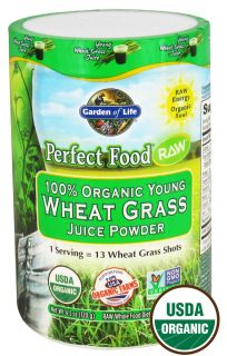 Garden of Life   Perfect Food Raw 100% Organic Young Wheat Grass Juice Powder   4.2 oz.