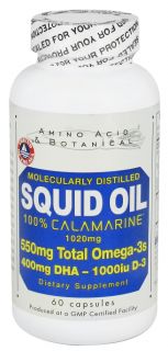 Amino Acid & Botanical   Squid Oil with Vitamin D   60 Capsules