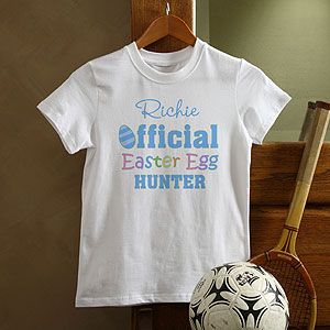 Personalized Kids Easter T Shirt   Easter Egg Hunter