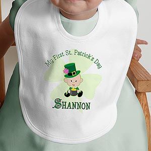 First St Patricks Day Personalized Baby Bib