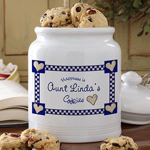 Personalized Happiness Is Cookies Ceramic Cookie Jar