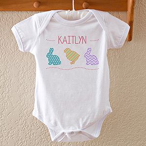 Personalized Easter Baby Bodysuit   Hip Hop Bunny & Chick