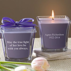 Personalized Memorial Candles   In Memory   Lavender & Linen