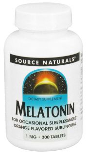 Source Naturals   Melatonin Sublingual Orange Flavored 1 mg.   300 Tablets