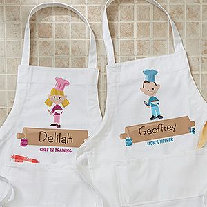 Personalized Kids Aprons   Junior Chef Character