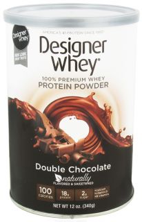 Designer Protein   Designer Whey 100% Whey Protein Powder Double Chocolate   12.7 oz.